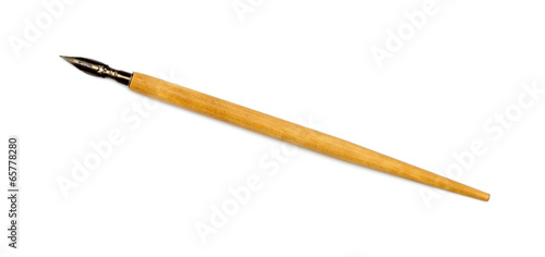 Canvas Print Old nib pen isolated on white background