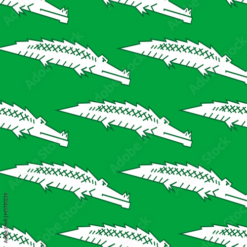 Green crocodile seamless pattern