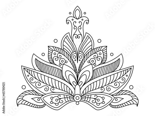 Ornate dainty persian paisley floral motif