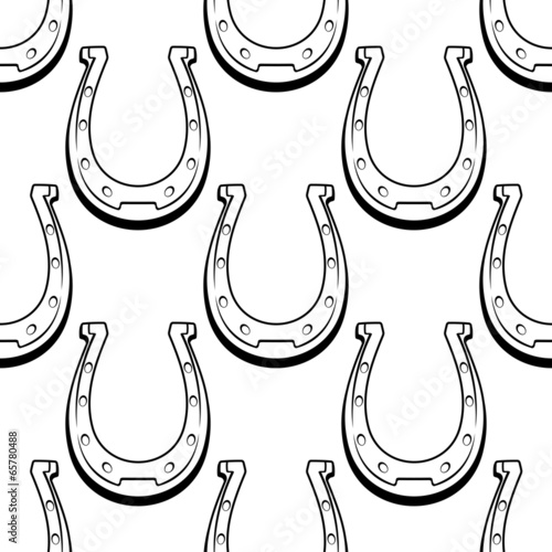 Seamless background pattern of lucky horseshoes