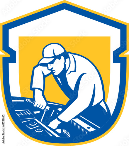 Auto Mechanic Automobile Car Repair Shield Retro