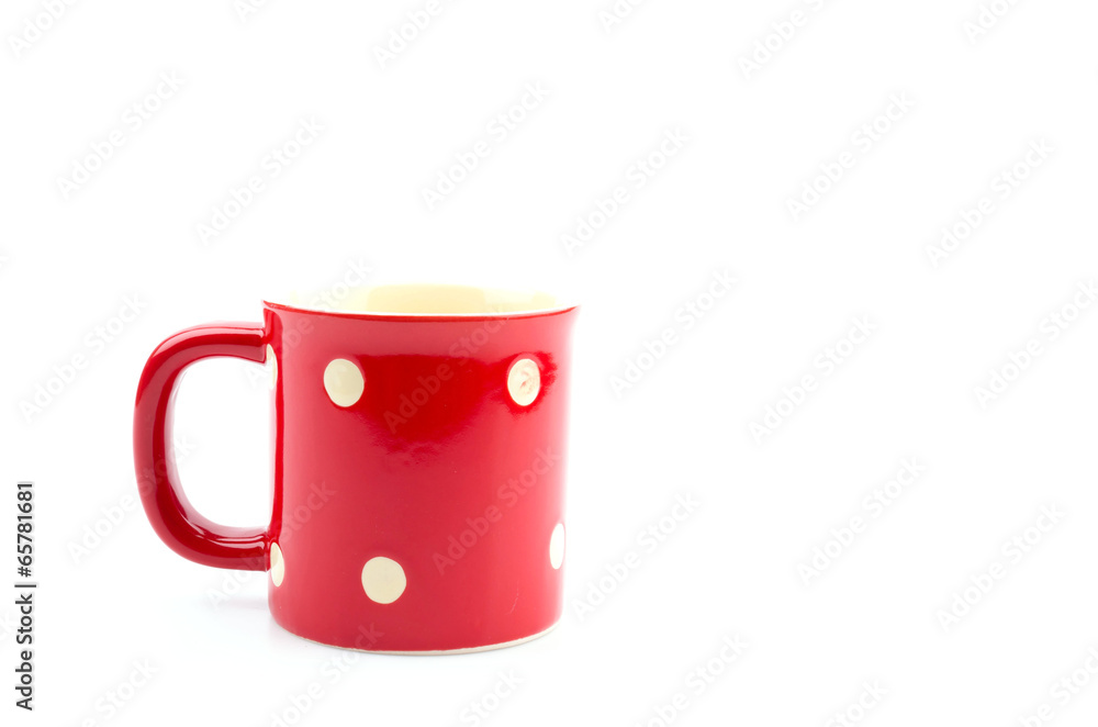 Red mug isolated white background Red mug isolated white background