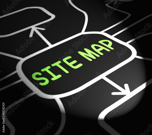 Site Map Arrows Means Navigating Around Website