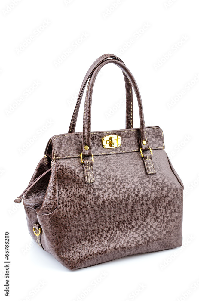 Woman leather bag isolated white background Woman leather bag isolated white background