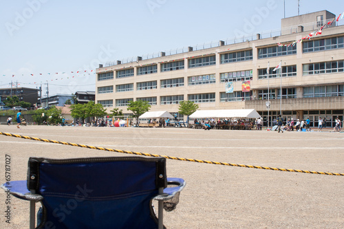 Spectator's seat at school sports festival in Japan