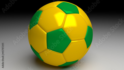 brazil soccer ball with yellow and green areas