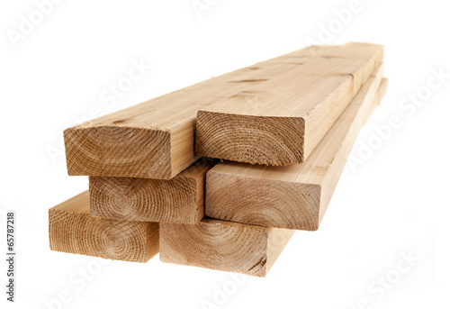 Isolated 2x4 wood boards photo