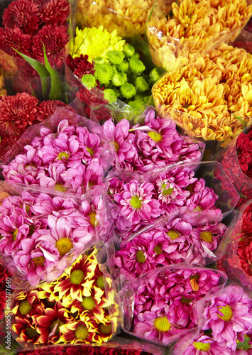 many color flower in shop in thailand