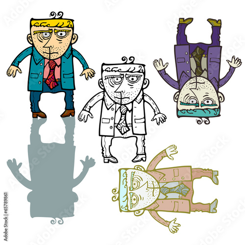 Офисный мужчина,карикатура.