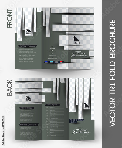 Fashion Hairdresser Tri-Fold Brochure Design.