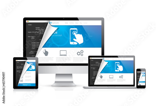 Internet web coding development with modern flat cool design