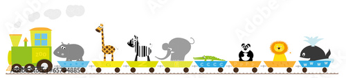 animals long train- vectors ilustration for kids #65794885