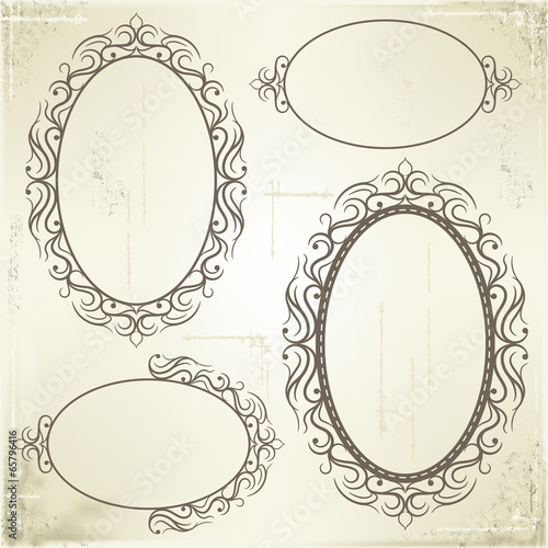 Vector Frame and Border on Vintage Background