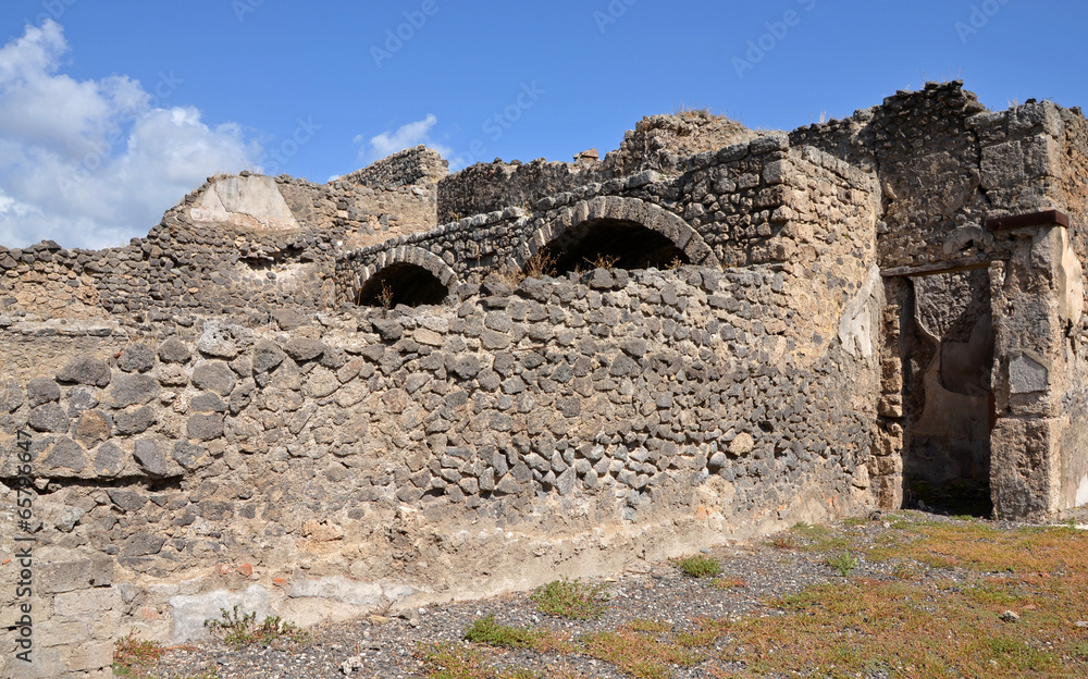 Ruins of houses in Pompeii