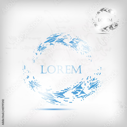 beautiful mosaic circles modern blue vector icon logo design wit