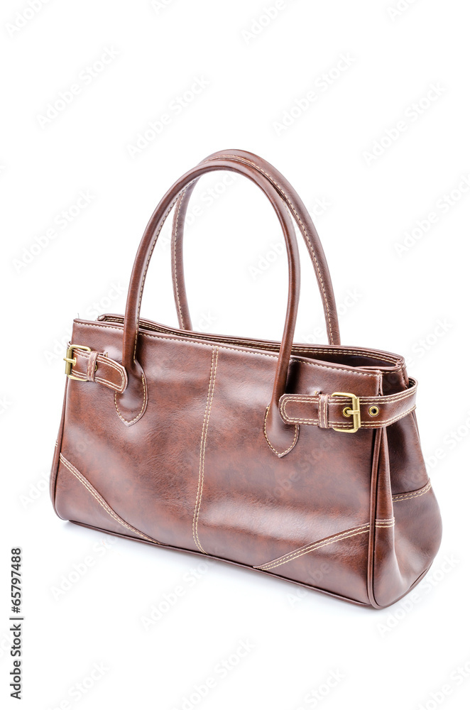 Woman leather bag isolated white background Woman leather bag isolated white background