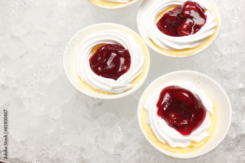 Wallpaper Mural mini cherry cheese cake in white cup Torontodigital.ca