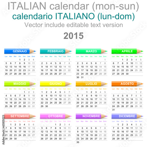 2015 Crayons Calendar Italian Version