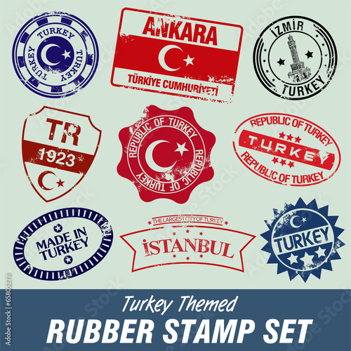 Turkey themed rubber stamp set