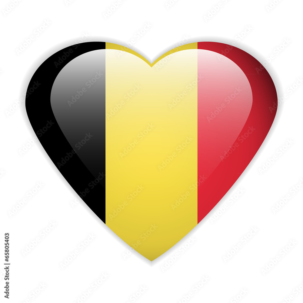 Fototapeta premium Belgium flag button.