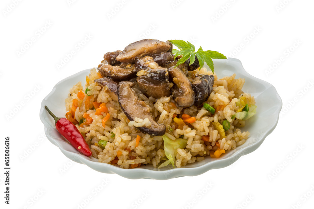 Fried rice with mushrooms Fried rice with mushrooms