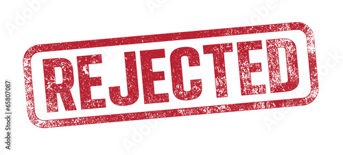 Rejected red ink stamp