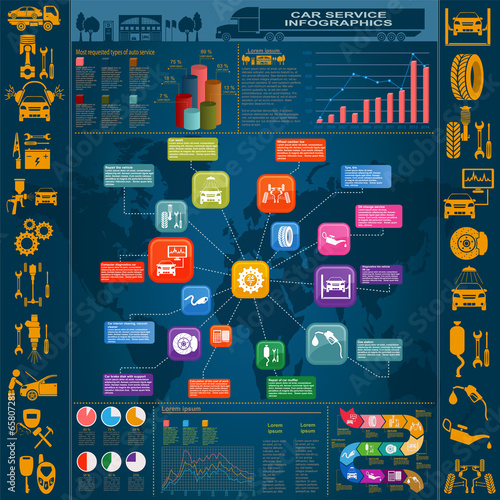 Car service, repair Infographics