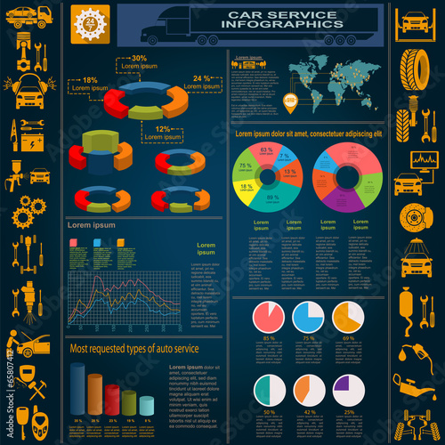 Car service, repair Infographics