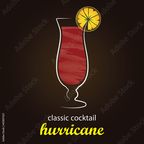 Classic Hurricane Cocktail in authentic Hurricane glass