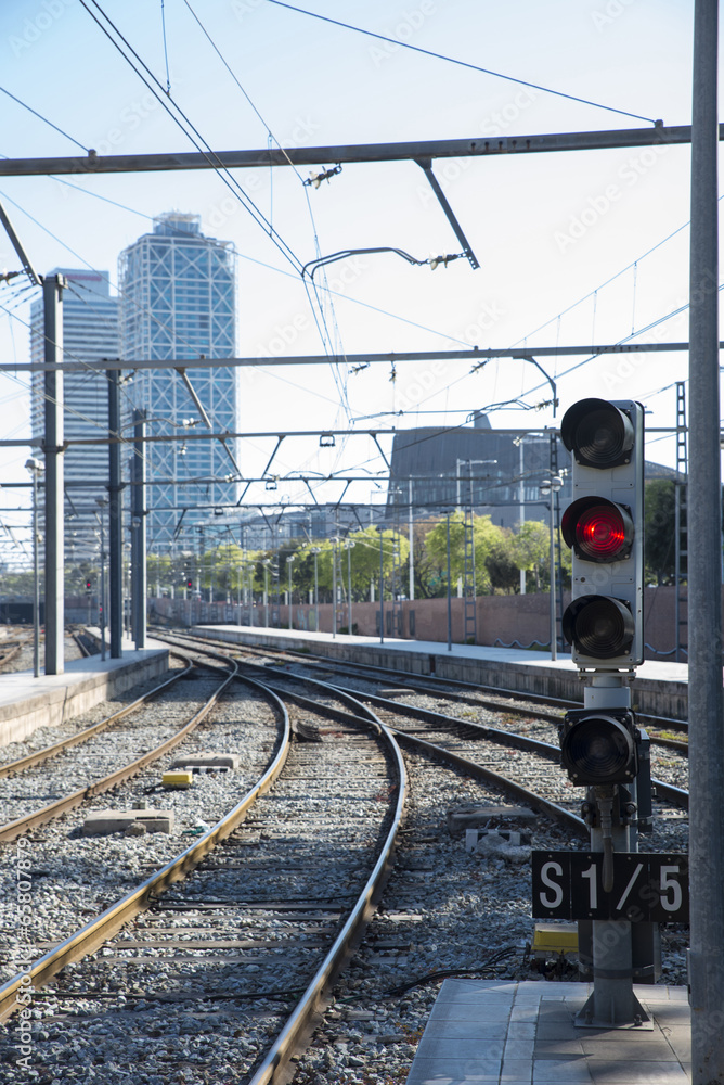 Naklejka premium railway semaphore