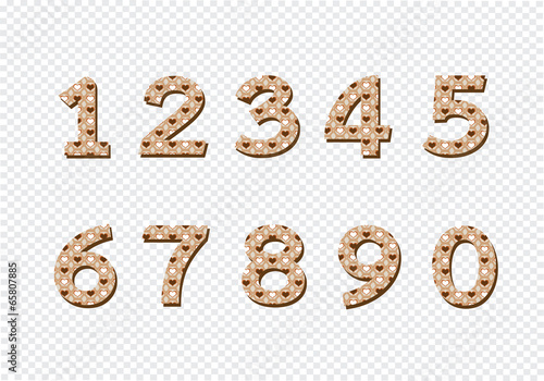 Fototapeta Naklejka Na Ścianę i Meble -  Numbers set in illustration , abstract number