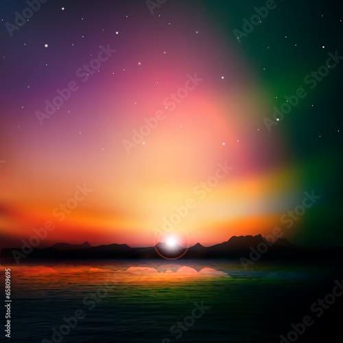 abstract background with silhouette of mountains