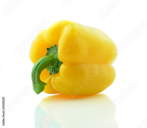 Coloyellow paprika (pepper) isolated on a white background photo