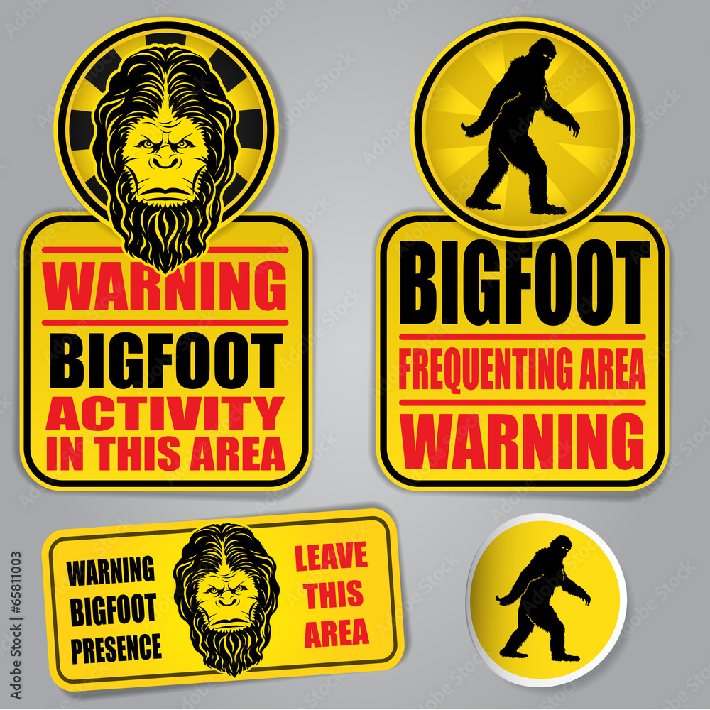 Bigfoot Warning Signs Stock Vector Adobe Stock