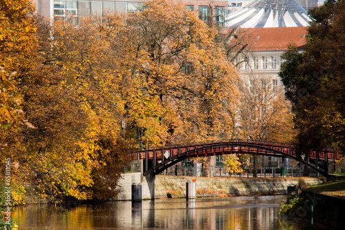Fototapeta Naklejka Na Ścianę i Meble -  Autumn River in Berlin, Germany