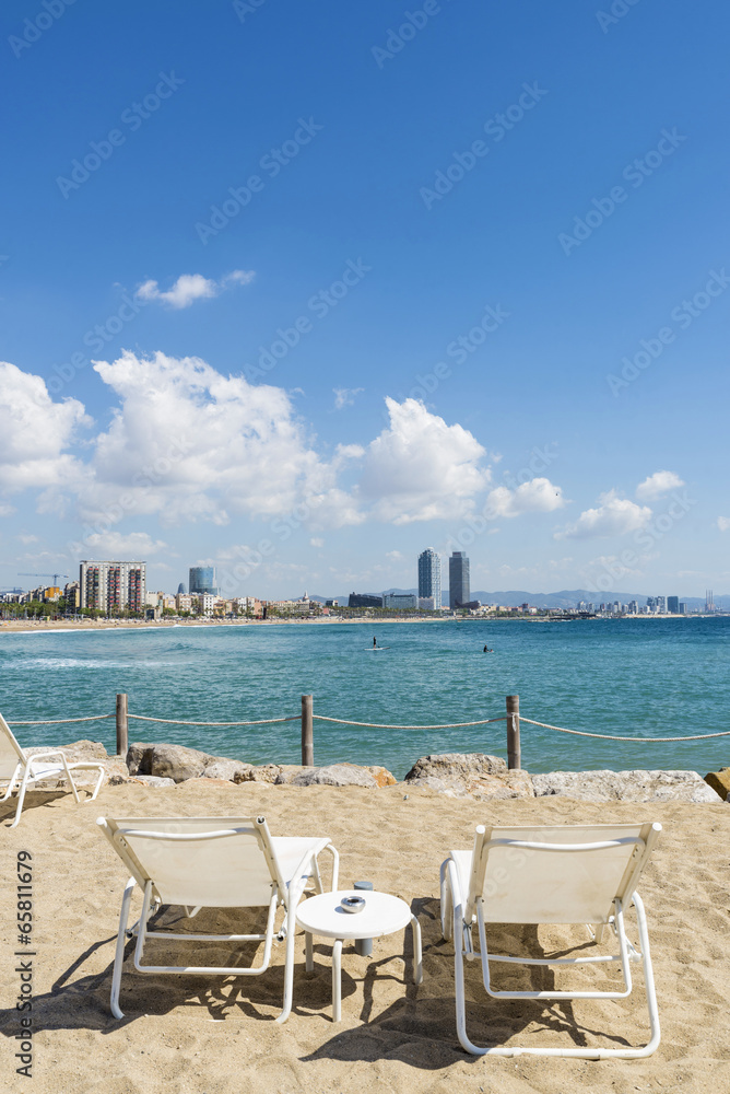 Barcelona beach panorama, Spain