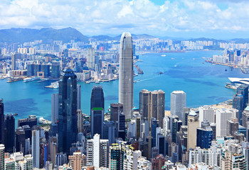 Papier peint photo Hong Kong Métropole verticale de Hong Kong  © leungchopan