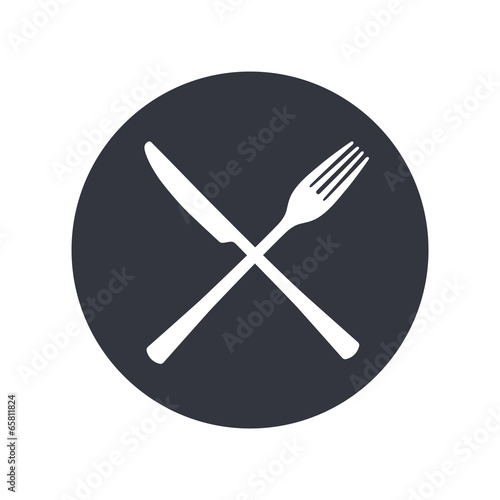 Crossed fork and knife emblem