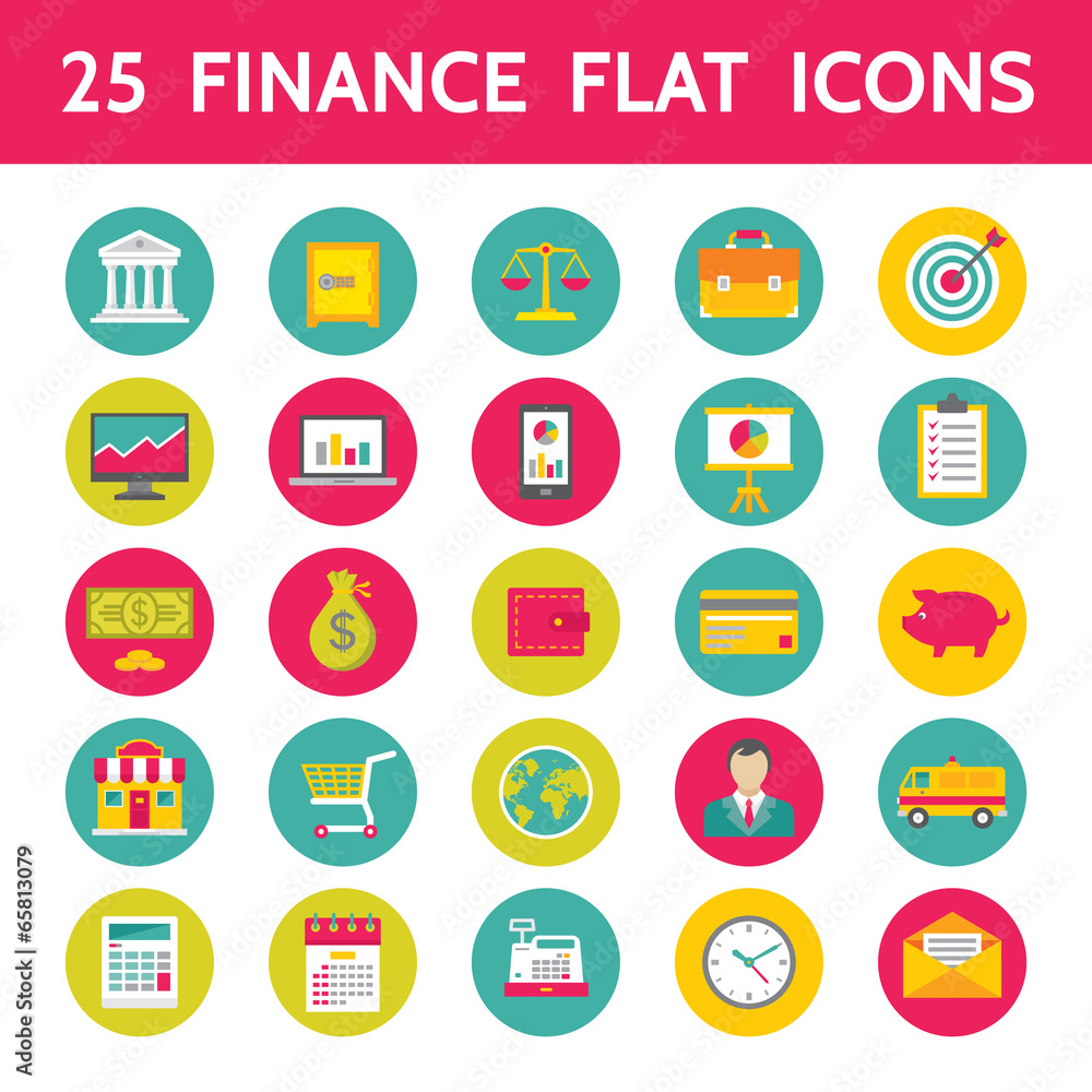 25 Finance Flat Icons in Vector Format 25 Finance Flat Icons in Vector Format
