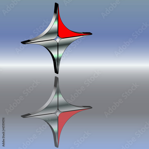 Metallkreuz 3d rot