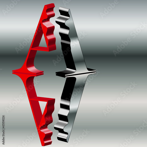 A gebrochen Metall