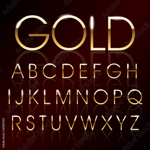 Vector golden alphabet
