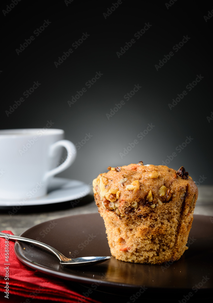 Delicious muffin and coffee