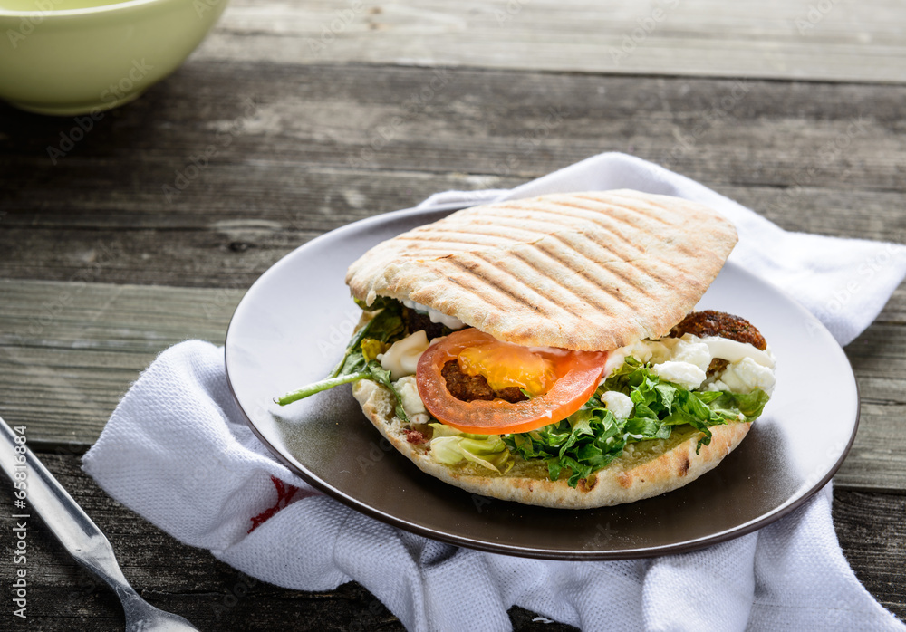 Tasty Sandwich with Fresh Vegetables