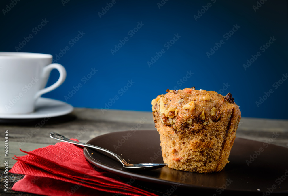 Delicious muffin and coffee