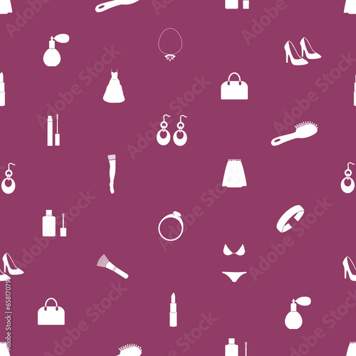 lady stuff needs icons seamless pattern eps10