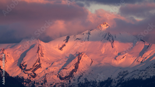 SSwiss mountain range at sunset (Brisen/Switzerland)