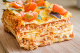 Lasagna with cherry tomatoes