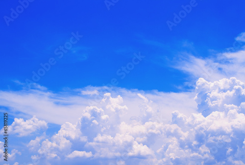 Cloudscape. Blue sky and white cloud.