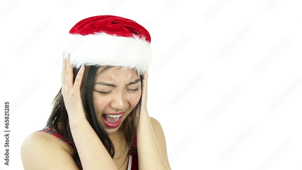 sexy santa claus isolated on white screaming sexy santa claus isolated on white screaming